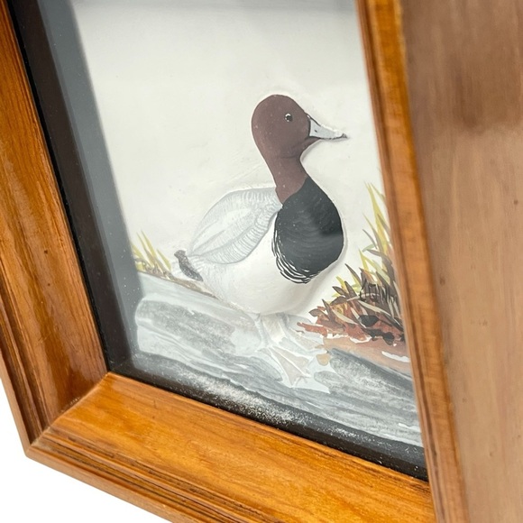 RARE Joseph Quinn Whipple Redhead Canvasback Duck 3D Shadowbox Painting Signed - Picture 7 of 16